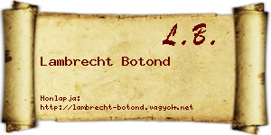 Lambrecht Botond névjegykártya